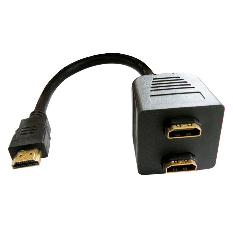 LADRÓN - ADAPTADOR HDMI MACHO A 2 HDMI HEMBRA, 0,35m